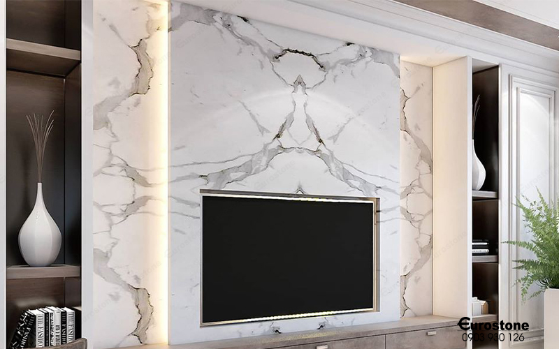 đá marble tự nhiên ốp phòng khách