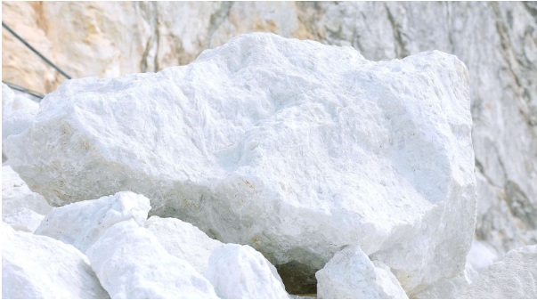 Đá vôi chứa thành phần chính canxit và aragonite, thường có màu trắng