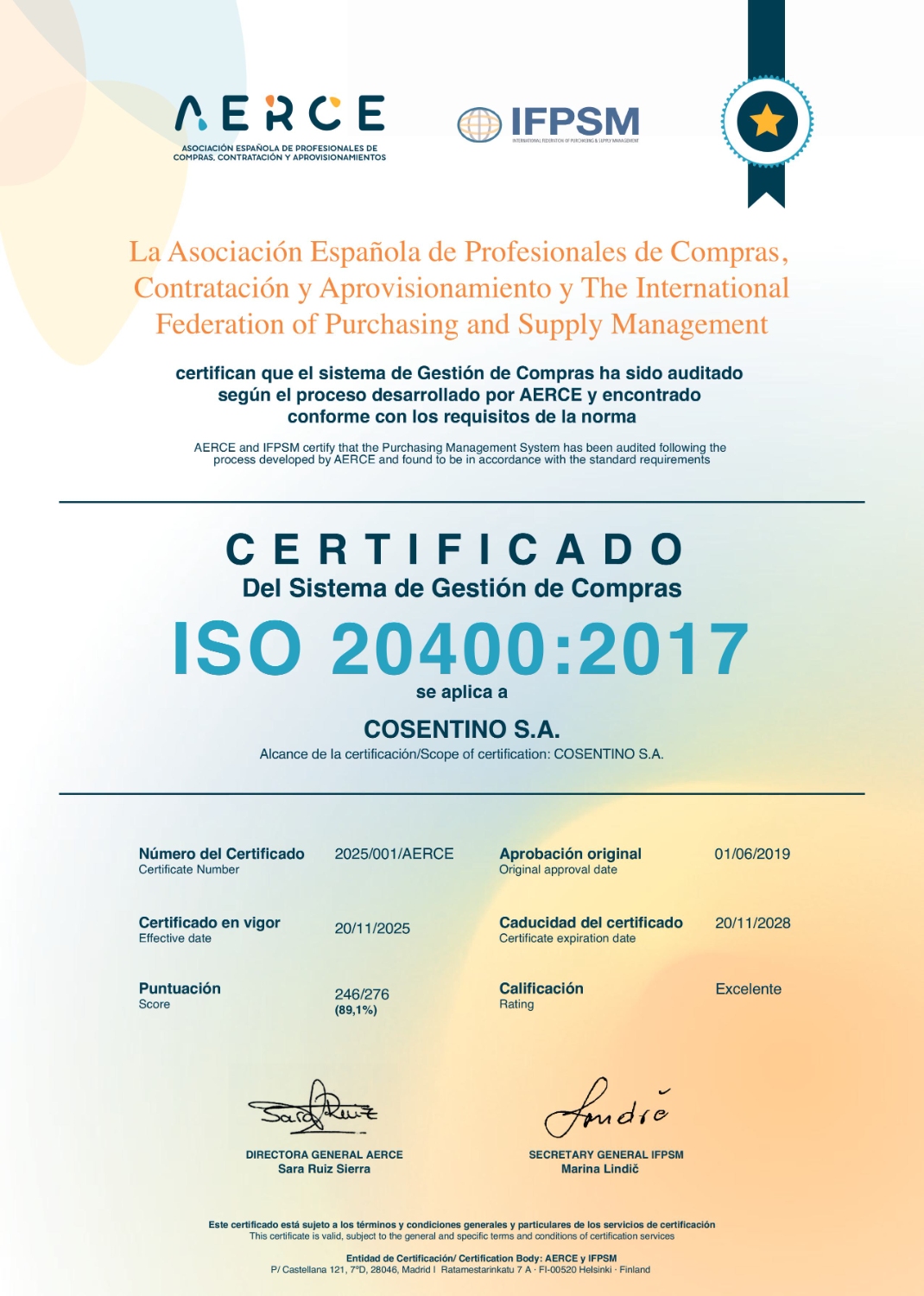 [CO] ISO 20400 Purchasing Management Certificate (EN)