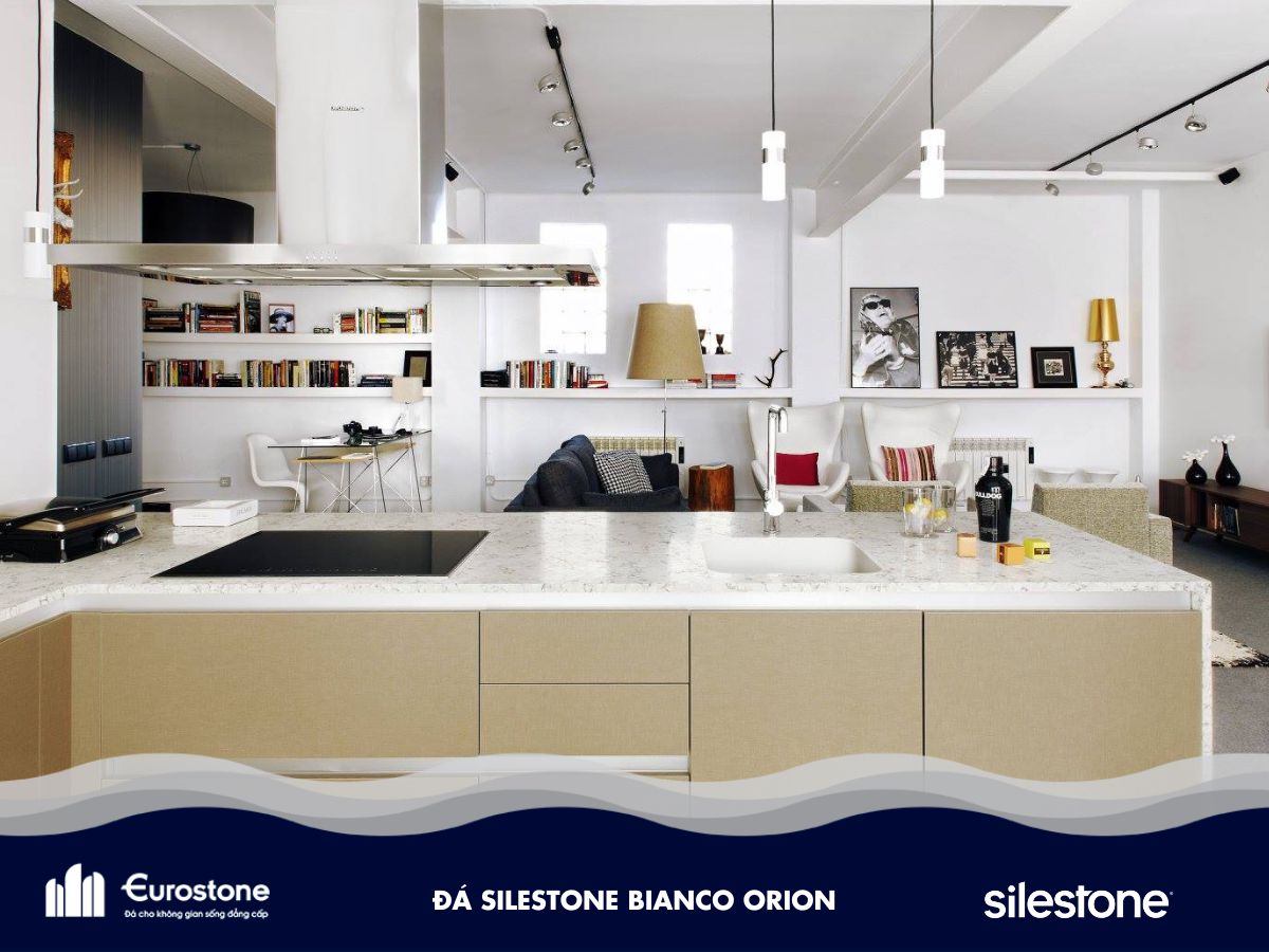 Đá Silestone Bianco Orion làm mặt bếp